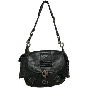 BESSO BLACK LEATHER SHOULDER BAG
